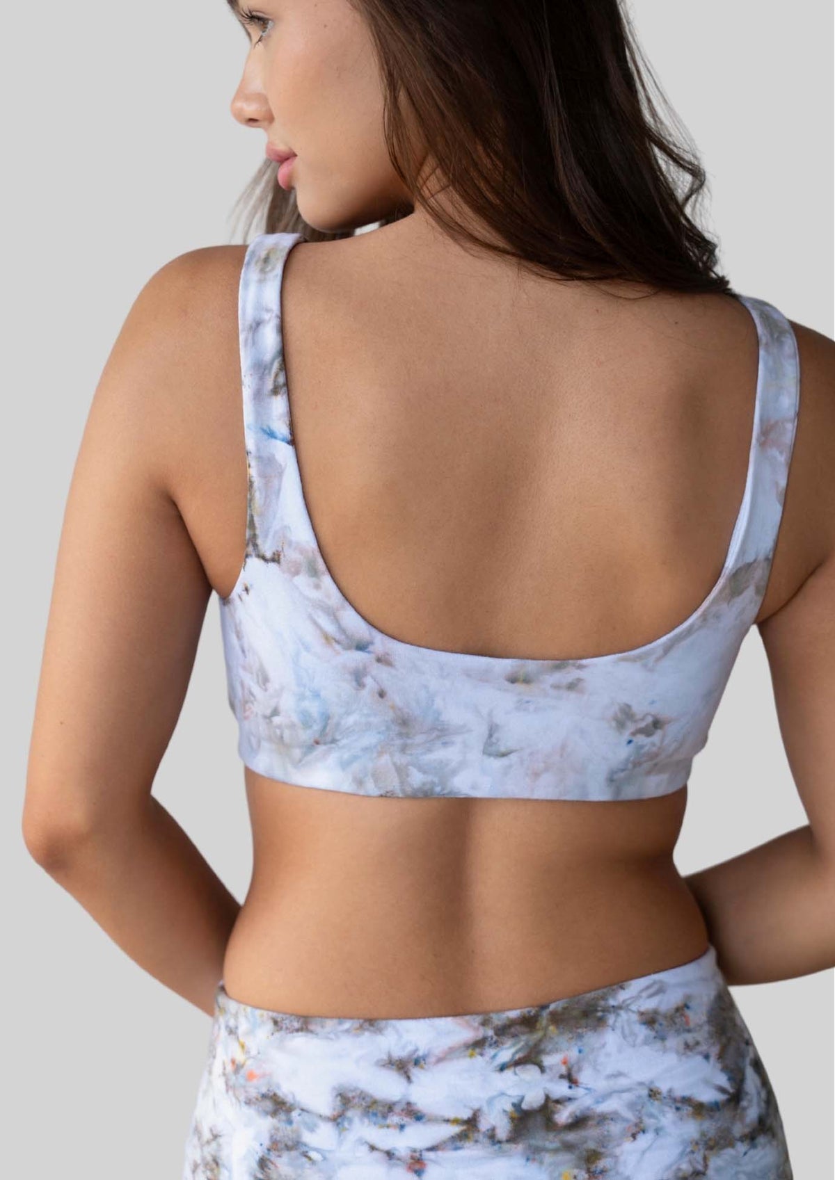 Back view of the JALA Anya Bralette in Morel showing the soft scoop back