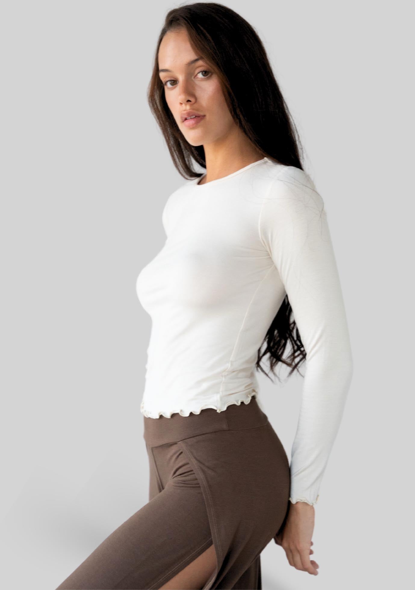 Jala Chill Top in Cream - side view