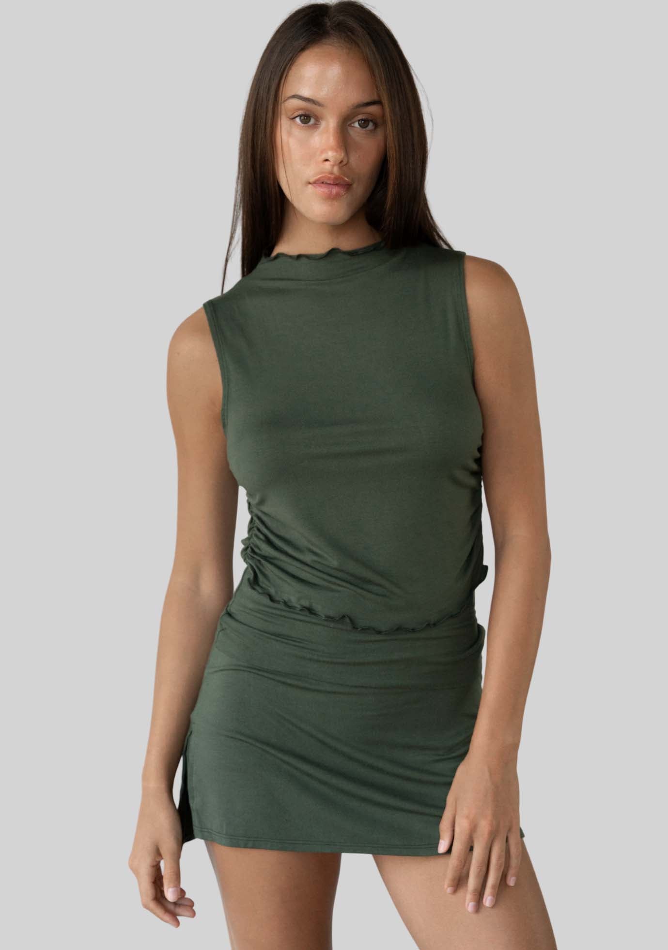 Jala Chill Skort in Olive - back view