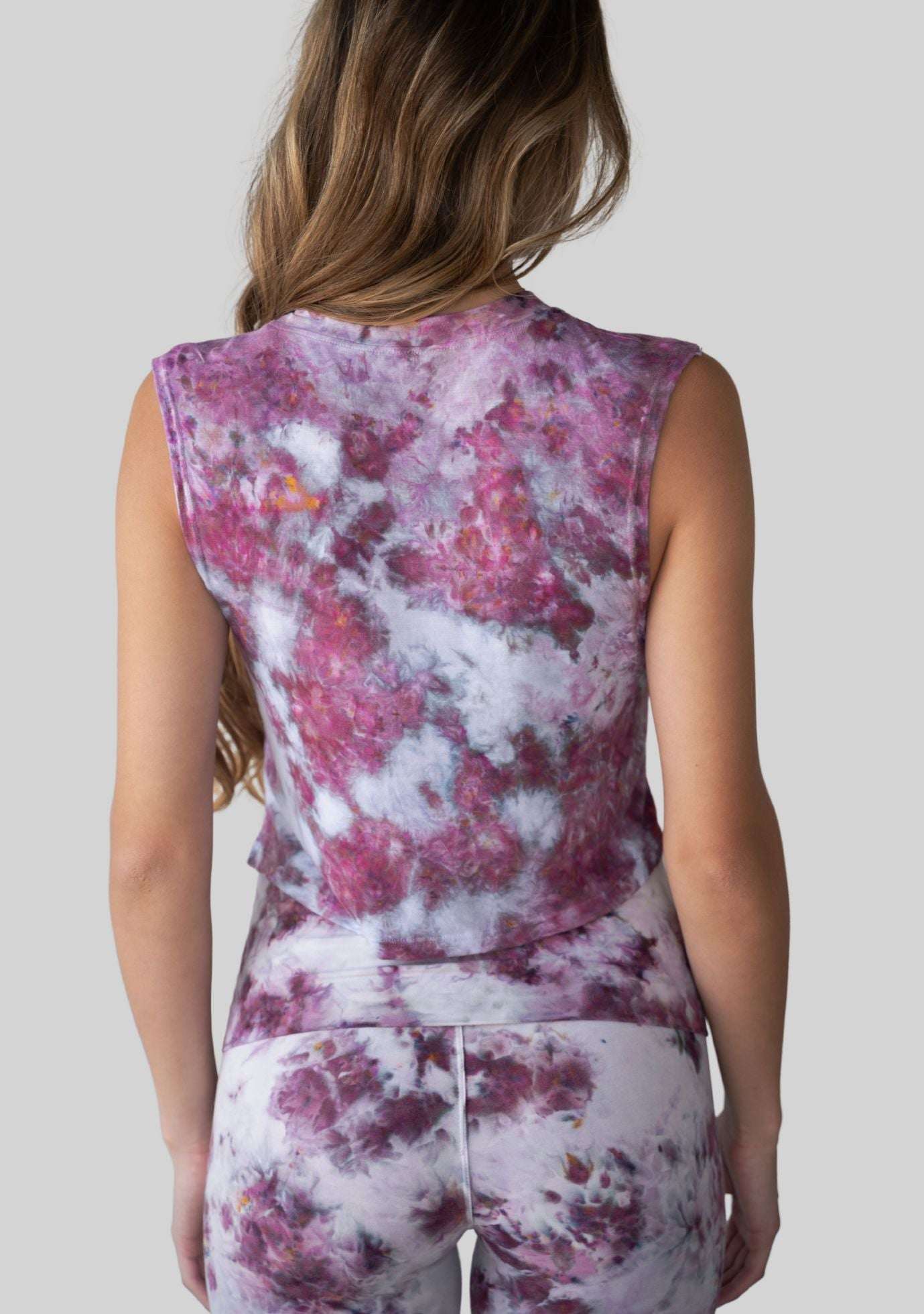 Jala Crop Tank in Fig - side view