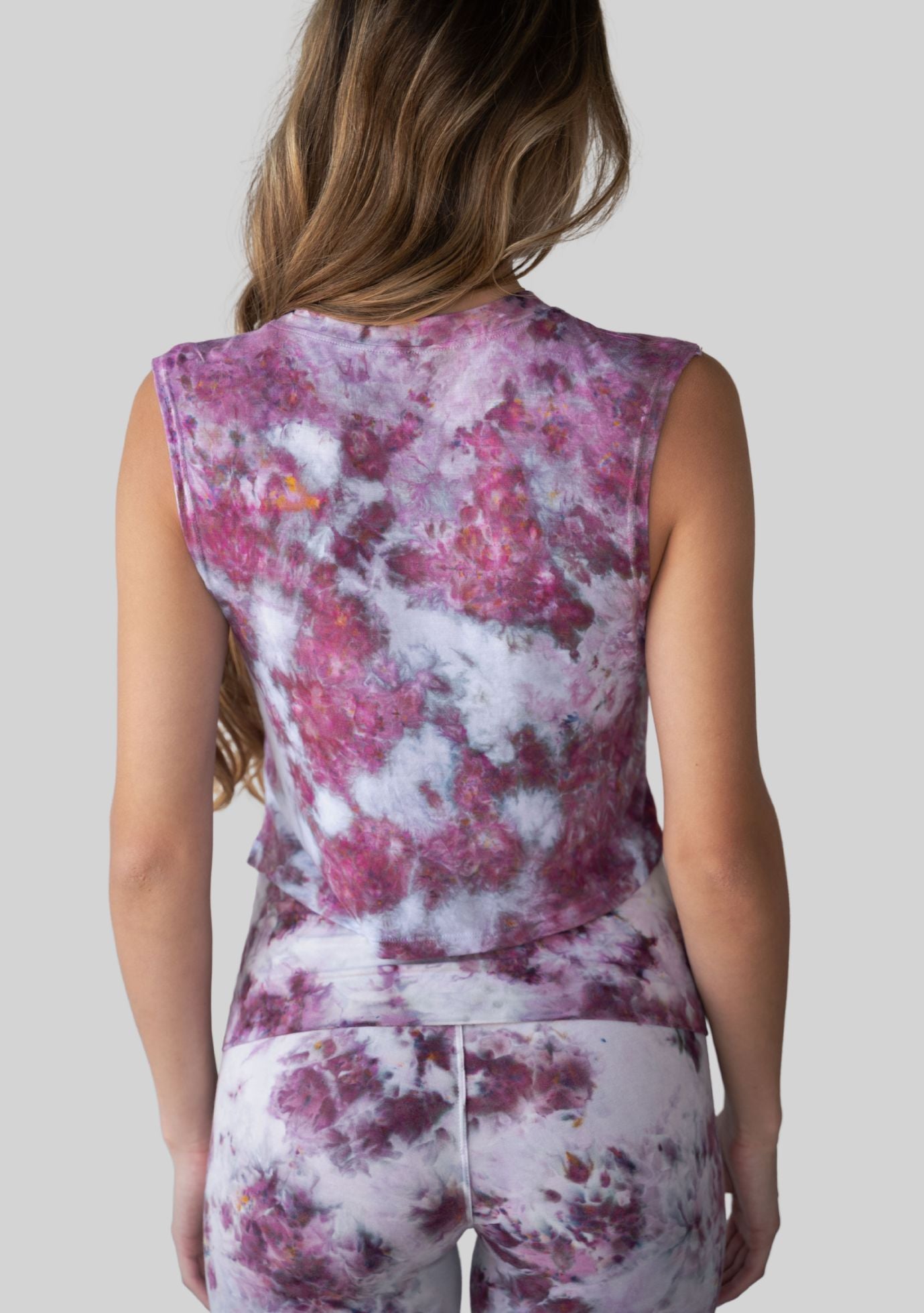Jala Crop Tank in Fig - side view
