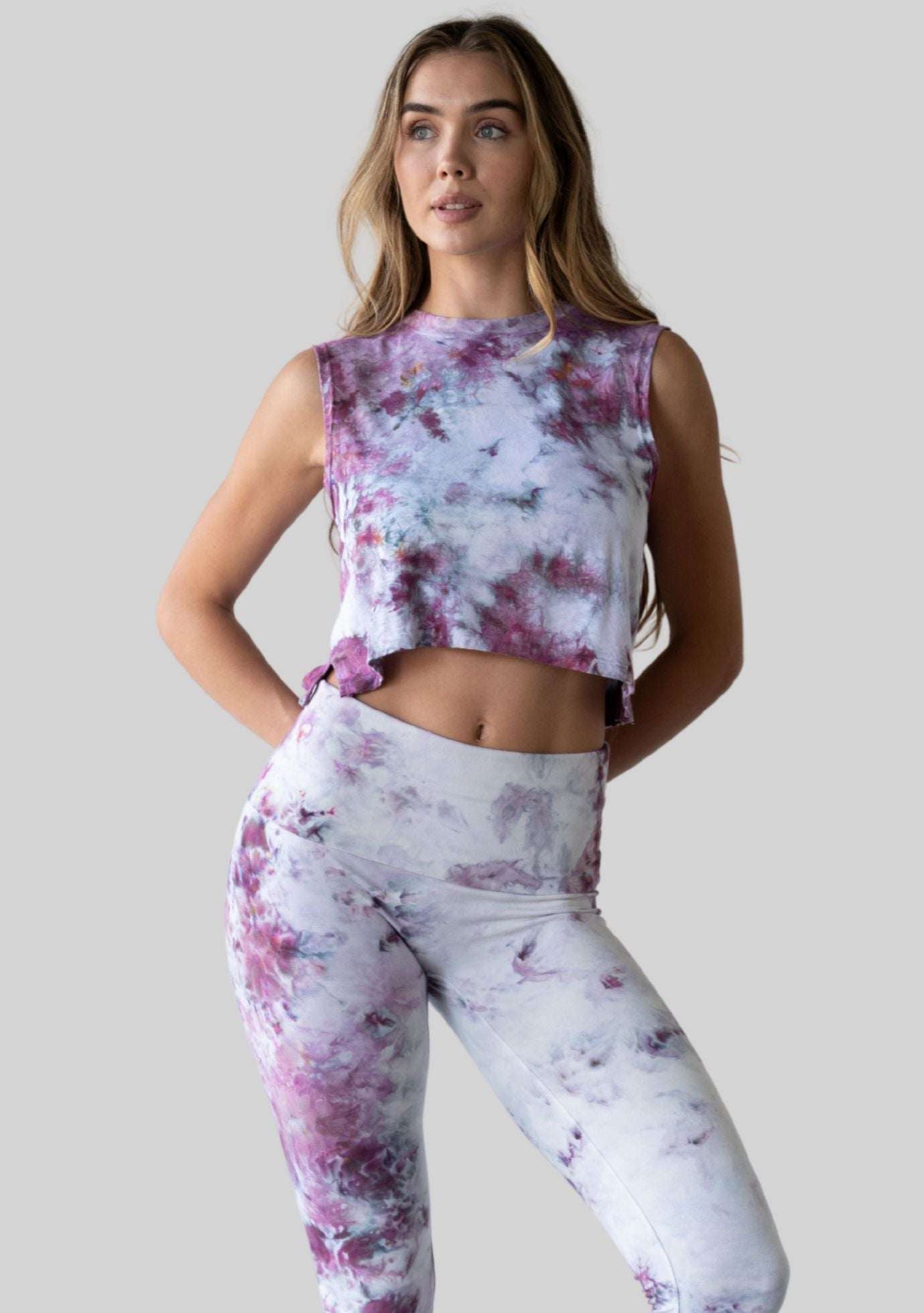 Jala Crop Tank in Fig - back view