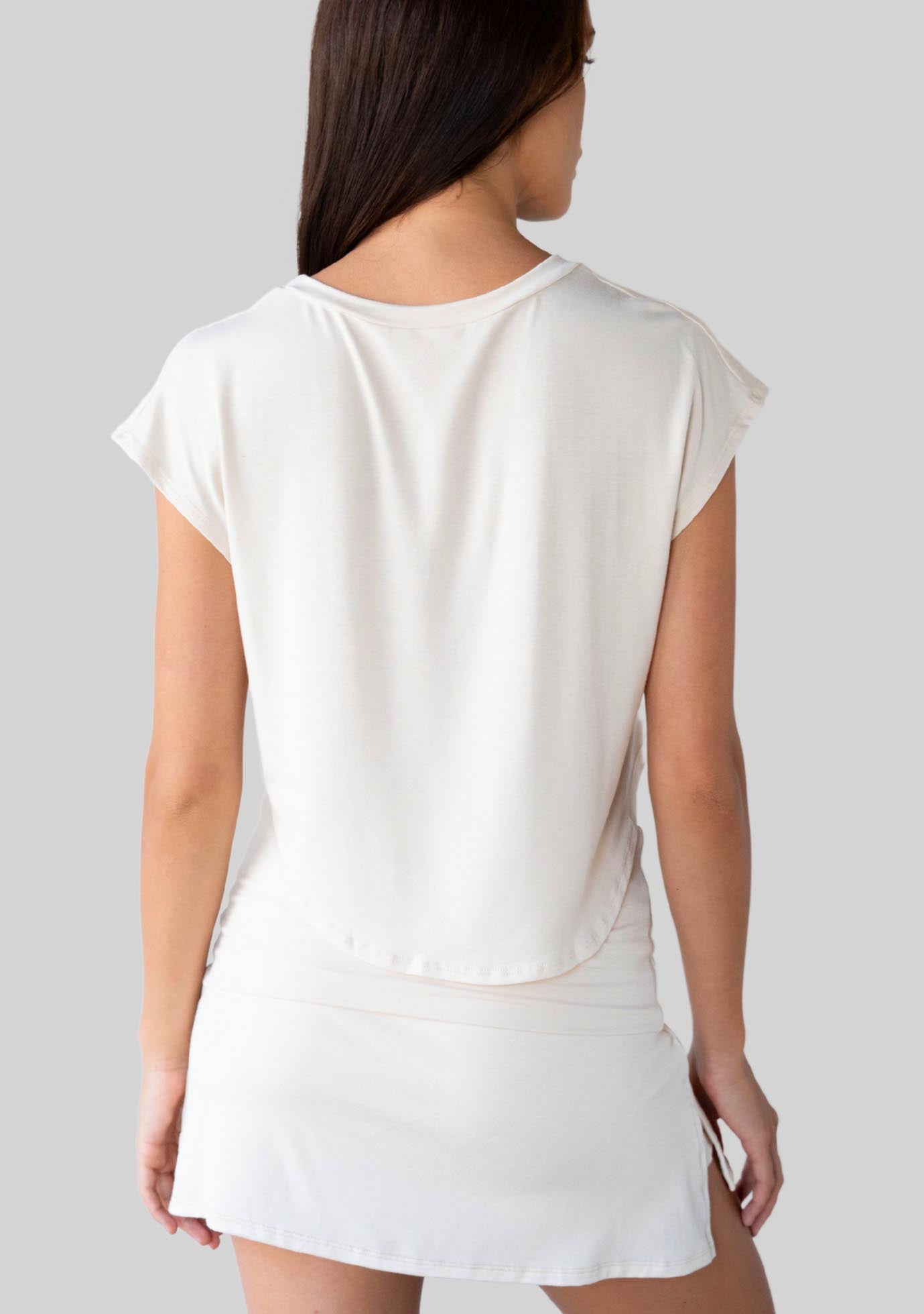 Jala Easy Tee in Cream - back view