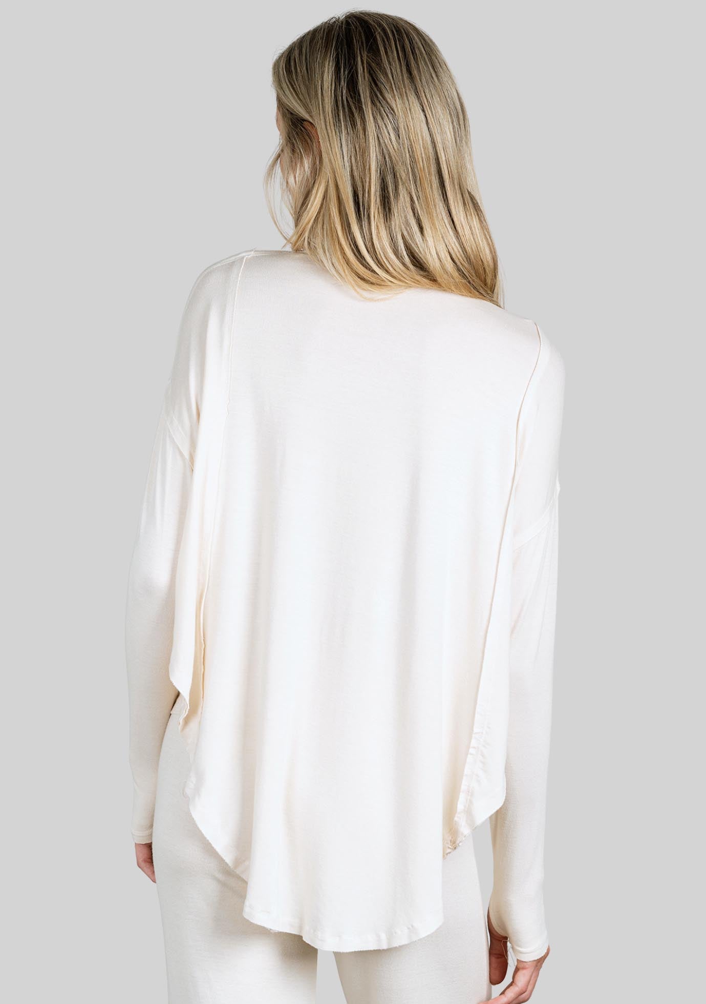 Jala Flow Top in Cream - back view