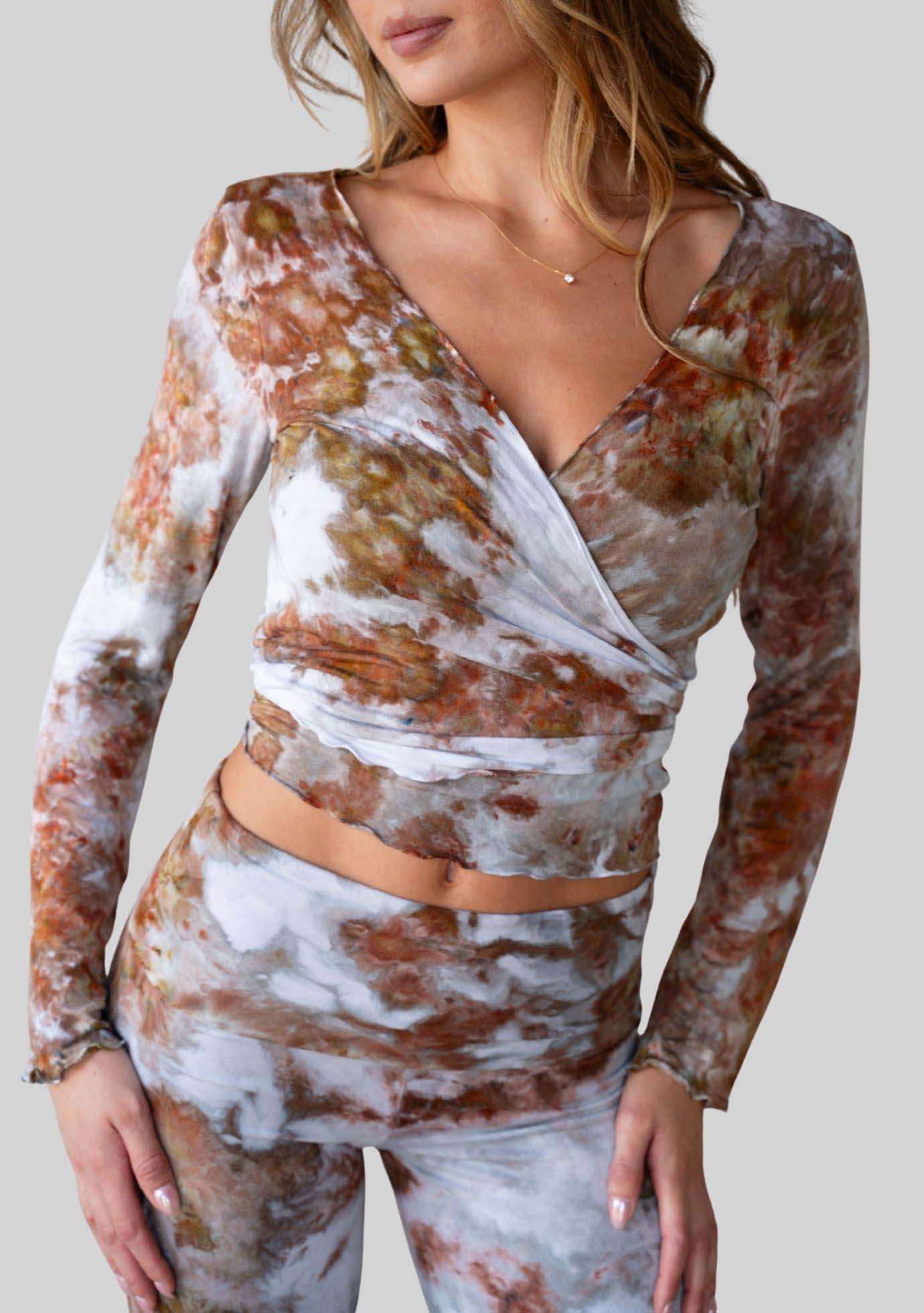 Jala Kira Wrap Top in Terra - back view
