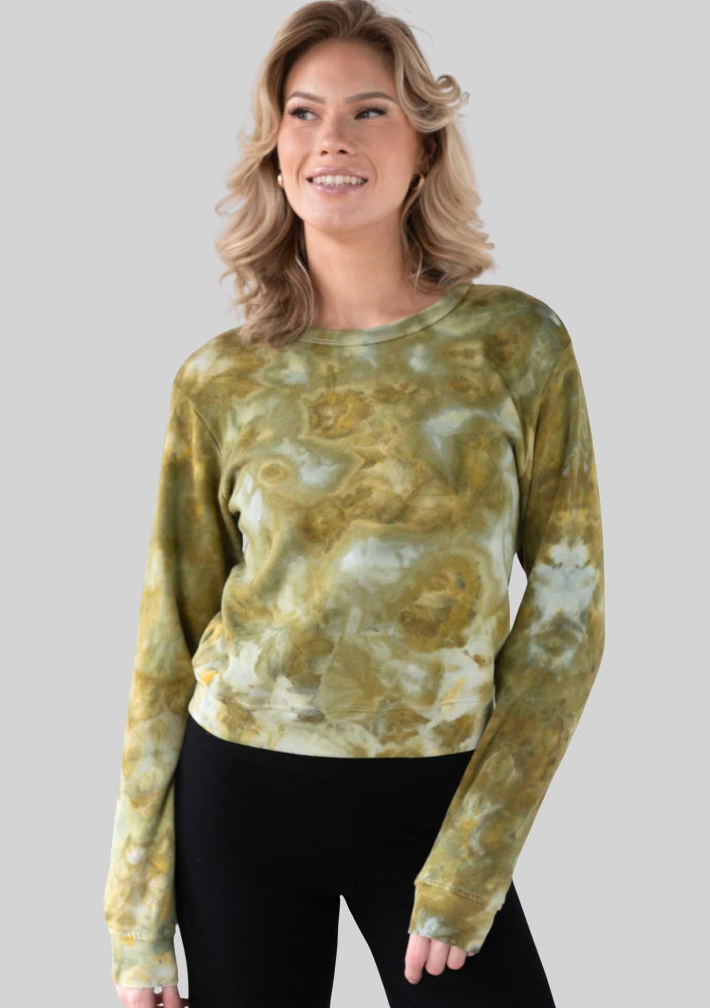Jala Payson Pullover in Moss - front view