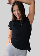 JALA Align Tee in Black, front view