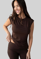 JALA Align Tee in Espresso, front view