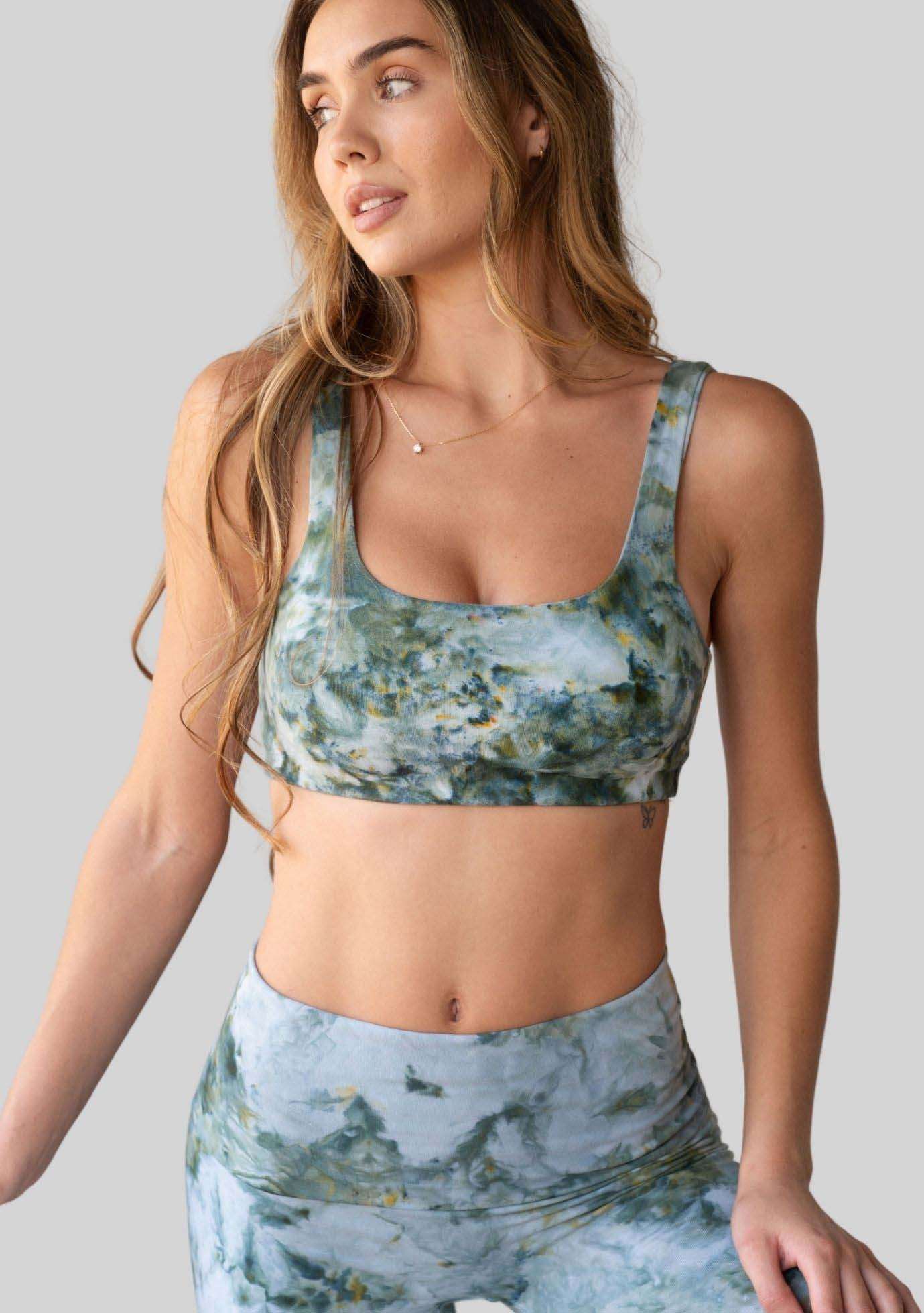 Jala Anya Bralette in Seaweed - model photo. [label] Athena is 5'9" XS