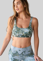 Jala Anya Bralette in Seaweed - model photo. [label] Athena is 5'9" XS