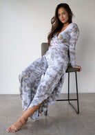 Model wearing the JALA Bhakti Pant in Morel, lifestyle shot