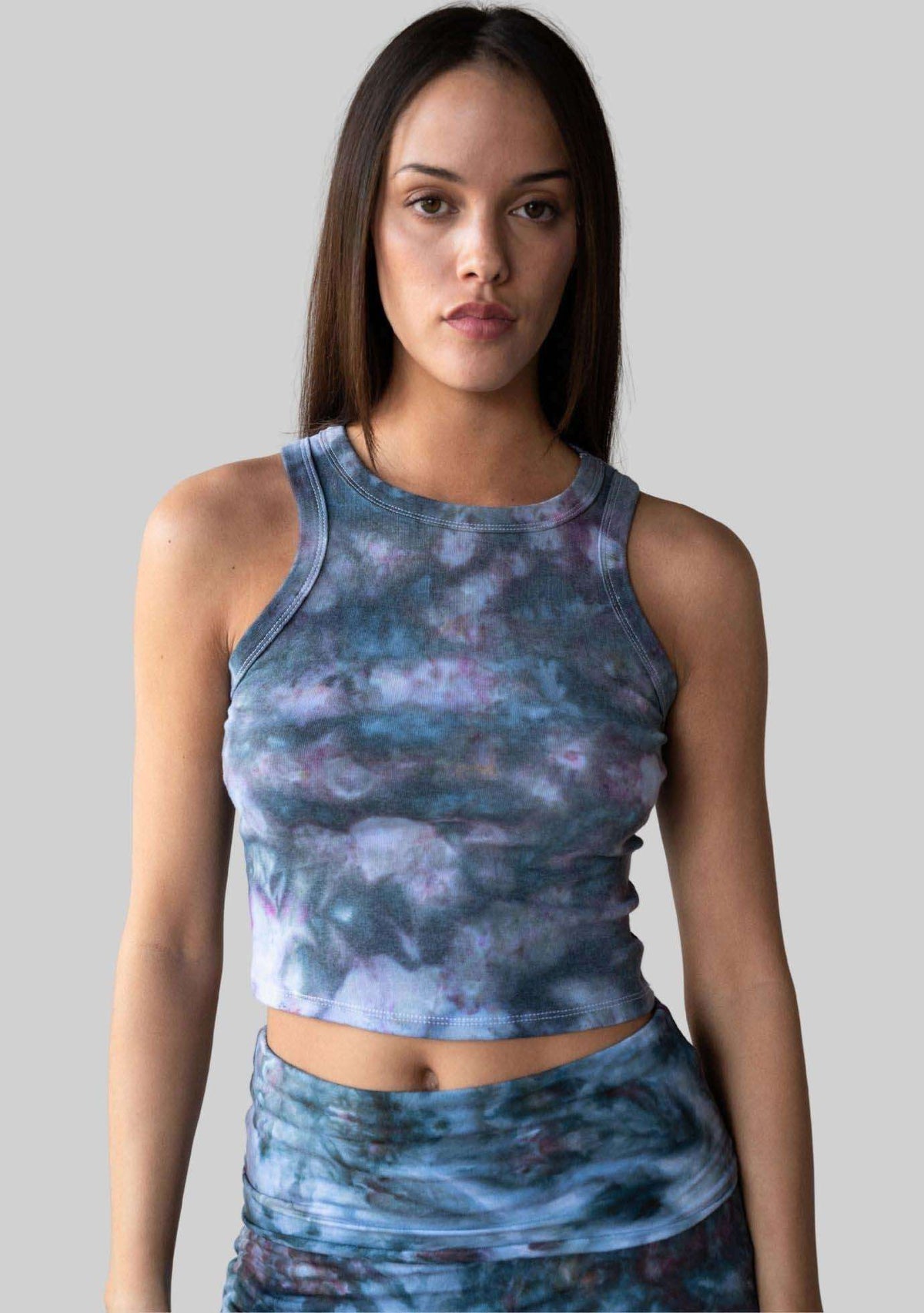 Jala Bliss Rib Tank in Aurora - back view