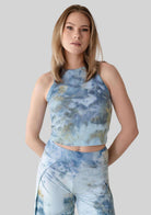 Jala Bliss Rib Tank in Sage Sky - back view