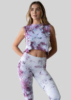 Jala Crop Tank in Fig - back view