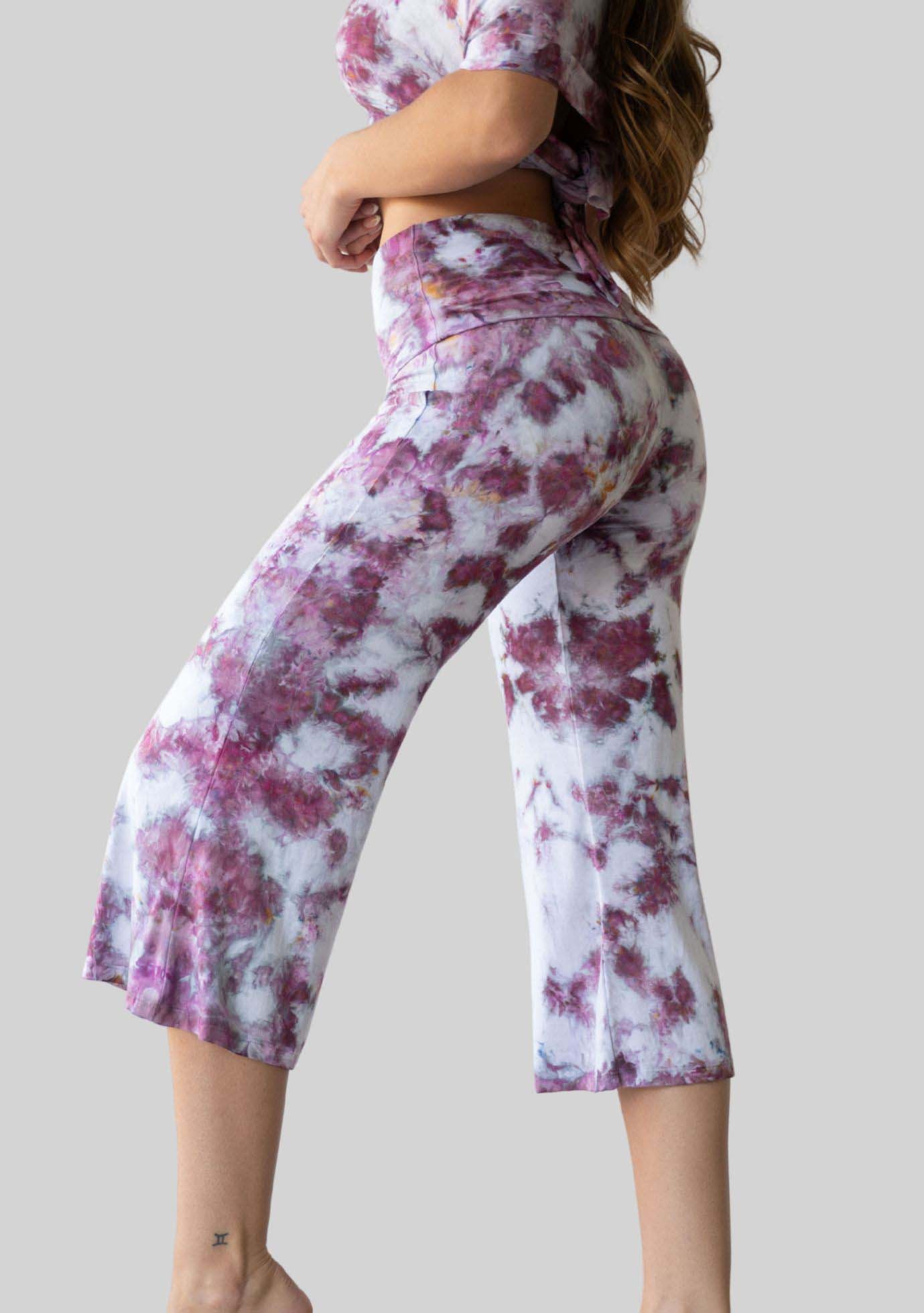 Jala Chill Yoga Capri in Fig - back view