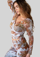 Jala Kira Wrap Top in Terra - side view