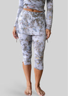 Model wearing the JALA Luna Capri in Morel with skirt overlay and side ties, front view