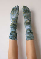Jala Retro Scrunch Socks in Seaweed - detail view