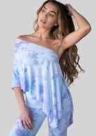 Jala Unwind Poncho in Sugar Sky - one shoulder style. [label] One Shoulder