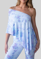 Jala Unwind Poncho in Sugar Sky - one shoulder style, alternate view