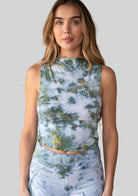 Jala Whisper Tank in Seaweed - detail view