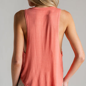 Muscle Tank in Coral by Jala Spring 2023