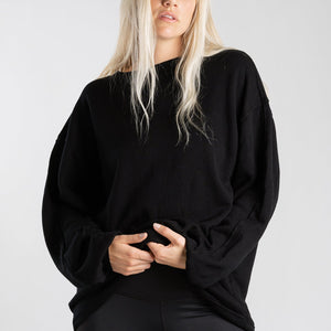 Sedona Sweatshirt Black Oversized Pullover Yoga Jala